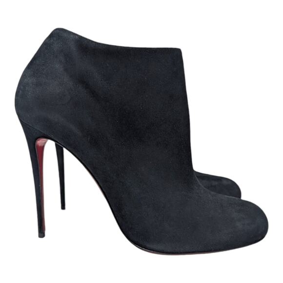 Christian Louboutin Bellissima 100 Ankle Boot Suede Round Toe High Heel Black 40 - Picture 3 of 10